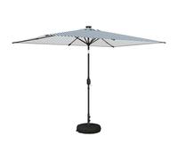 vidaXL Sombrilla de jardín con lámparas LED de poliéster Sombra al aire libre Patio, azul y blanco, 2 x 3 m