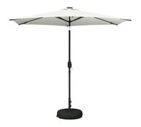 vidaXL Sombrilla de jardín con lámparas LED de poliéster Sombra al aire libre Patio, crema, 2,7 x 2,7 m