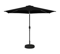 vidaXL Sombrilla de jardín con lámparas LED de poliéster Sombra al aire libre Patio, Negro , 3 x 3 m