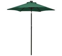 vidaXL Sombrilla de jardín con luces LED aluminio verde 200x211 cm