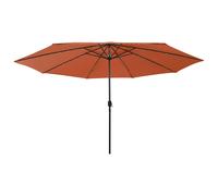 vidaXL Sombrilla de jardín con luces LED terracota 400 cm