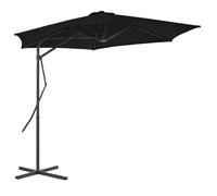 vidaXL Sombrilla de jardín con palo de acero negro 300x230 cm