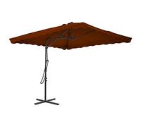 vidaXL Sombrilla de Jardín con Palo de Acero, Parasol Protector, Refugio Solar, Paraguas para Playa Patio Terraza Exterior, Terracota 250x250x230 cm