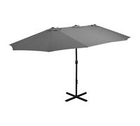vidaXL Sombrilla de jardín con palo de aluminio 460x270 cm antracita