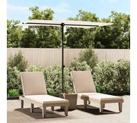 vidaXL Sombrilla de jardín con palo de aluminio blanco arena 2x1,5 m