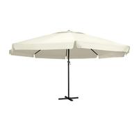 vidaXL Sombrilla de jardín con palo de aluminio blanco arena 600 cm