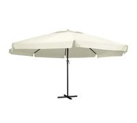 vidaXL Sombrilla de jardín con palo de aluminio blanco arena 600 cm