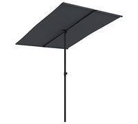 vidaXL Sombrilla de jardín con palo de aluminio negra 2x1,5 m