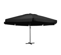 vidaXL Sombrilla Parasol para Jardín Patio Terraza Protección UV Aluminio 500 cm Negro