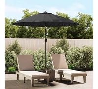 vidaXL Sombrilla de jardín con palo de aluminio negro 250 cm