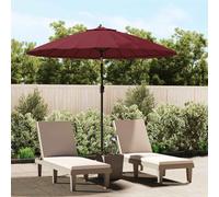 vidaXL Sombrilla de jardín con palo de aluminio rojo burdeos 250 cm