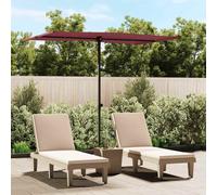 vidaXL Sombrilla de jardín con palo de aluminio rojo burdeos 2x1,5 m