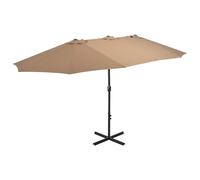 vidaXL Sombrilla de jardín con palo de aluminio taupe 460x270 cm
