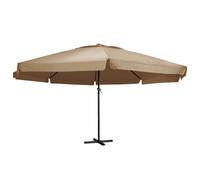 vidaXL Sombrilla de jardín con palo de aluminio taupe 600 cm