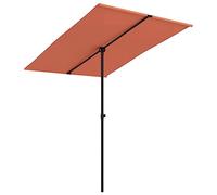 vidaXL Sombrilla de jardín con palo de aluminio terracota 2x1,5 m