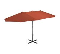vidaXL Sombrilla de jardín con palo de aluminio terracota 460x270 cm