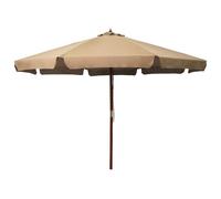 vidaXL Sombrilla de jardín con palo de madera gris topo 330 cm