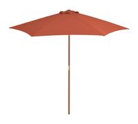 vidaXL Sombrilla de jardín con palo de madera terracota 270 cm