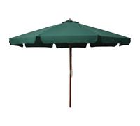 vidaXL Sombrilla de jardín con palo de madera verde 330 cm