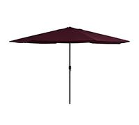 vidaXL Sombrilla de Jardín con Palo de Metal, Parasol Toldo, Refugio Solar, Paraguas para Playa Terraza Patio Exterior, Rojo Burdeos 390 cm