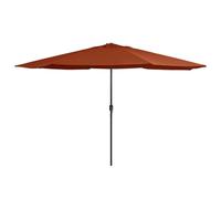 vidaXL Sombrilla de jardín con palo de metal para playa y terraza 390 cm Terracota