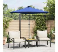 vidaXL Sombrilla de jardín con poste de acero azul 225x225x212 cm