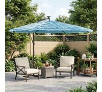 vidaXL Sombrilla de jardín con poste de acero azul 290x290x238 cm