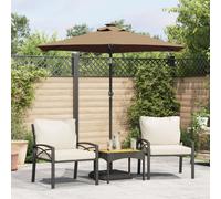 vidaXL Sombrilla de jardín con poste de acero taupe 225x225x212 cm