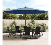 vidaXL Sombrilla de jardín con poste de madera azul azure 400x273 cm