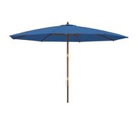 vidaXL Sombrilla de jardín con poste de madera azul azure 400x273 cm