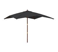 vidaXL Sombrilla de jardín con poste de madera 300x300x273 cm Negro