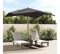 vidaXL Sombrilla de jardín con poste de madera negro 300x300x273 cm