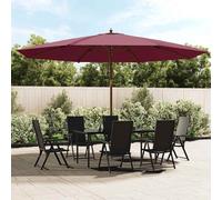 vidaXL Sombrilla de jardín con poste de madera rojo burdeos 400x273 cm