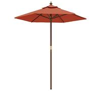 vidaXL Sombrilla de jardín con poste de madera terracota 196x231 cm
