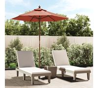 vidaXL Sombrilla de jardín con poste de madera terracota 196x231 cm