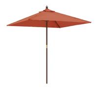 vidaXL Sombrilla de jardín con poste de madera Terracota 198x198x231 cm