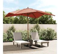 vidaXL Sombrilla de jardín con poste de madera terracota 300x300x273cm