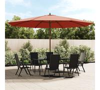 vidaXL Sombrilla de jardín con poste de madera terracota 400x273 cm