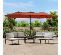 vidaXL Sombrilla doble celeste 449x245 cm Color Rojo, Terracota, Negro Terracotta