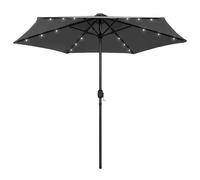 vidaXL Sombrilla de jardín luces LED palo de aluminio antracita 270 cm