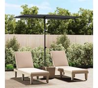 vidaXL Sombrilla de jardín Palo de aluminio – Parasol para terraza y playa, Gris antracita 2x1,5 m