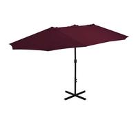 vidaXL Sombrilla de jardín palo de aluminio rojo burdeos 460x270 cm