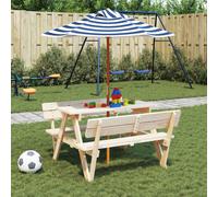 vidaXL Sombrilla de jardín para niños con poste de madera Ø120x140 cm