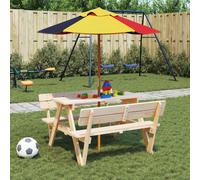 vidaXL Sombrilla de jardín para niños con poste de madera Ø120x140 cm