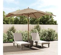 vidaXL Sombrilla de jardín poste de madera gris taupé 300x300x273 cm