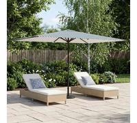 vidaXL Sombrilla de jardín Rectangular 2 x 3 m Poliéster Azul y Blanco