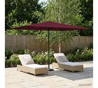 vidaXL Sombrilla de jardín Rectangular 2 x 3 m Poliéster Rojo Burdeos