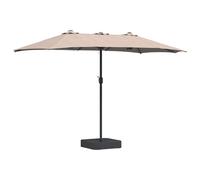 vidaXL Sombrilla de jardín Taupé 385 x 209 x 244 cm Poliéster