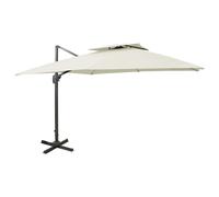 vidaXL Sombrilla de jardín voladiza con doble techo 300x300 cm Arena