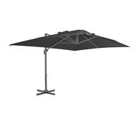vidaXL Sombrilla de jardín voladiza con poste de aluminio 400x300 cm antracita